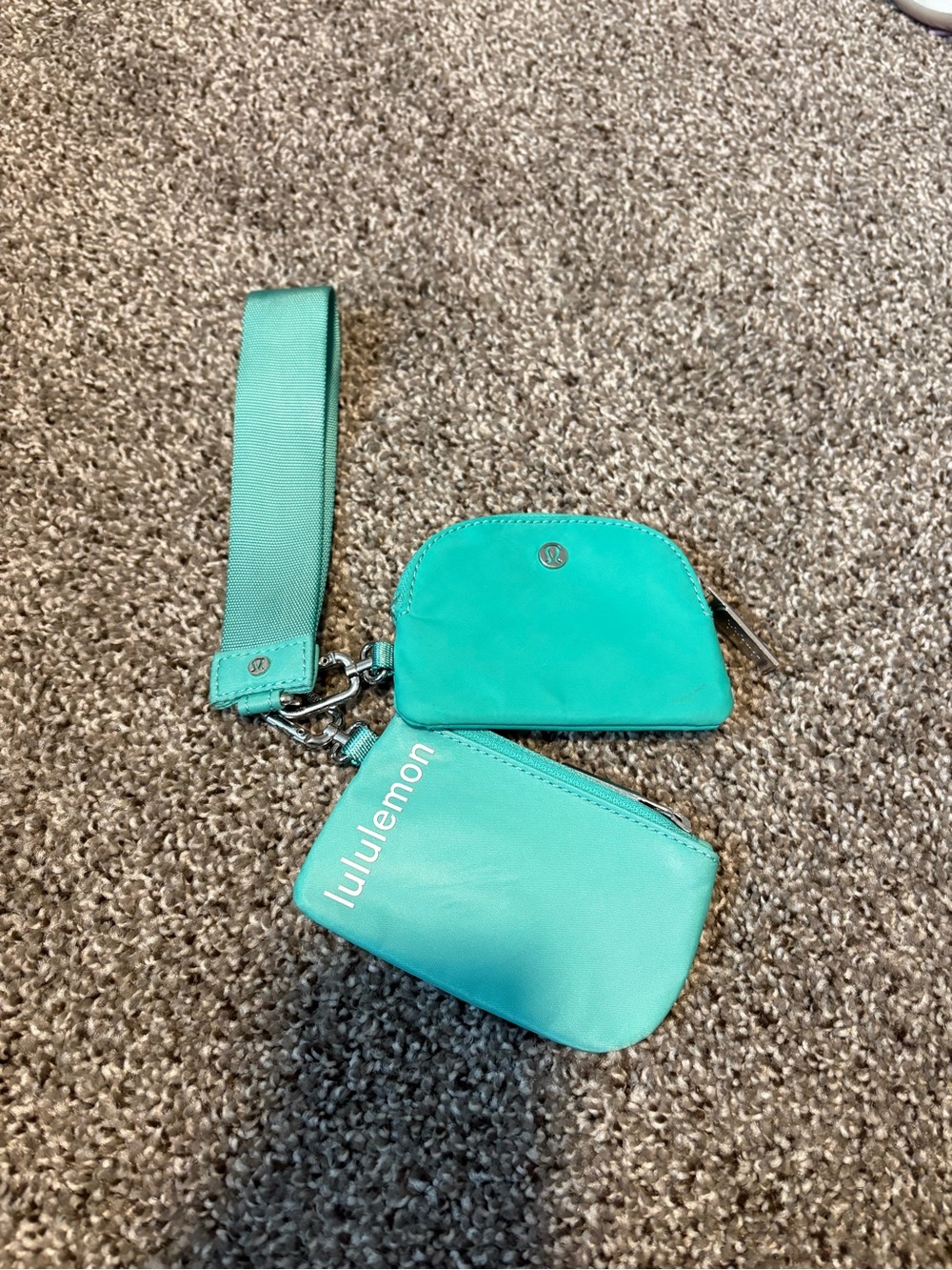 Lululemon Teal Dual Pouch Wristlet Wallet